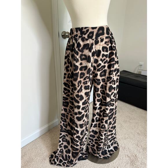Leopard flowy trouser pants, size M, NWOT - Picture 3 of 7